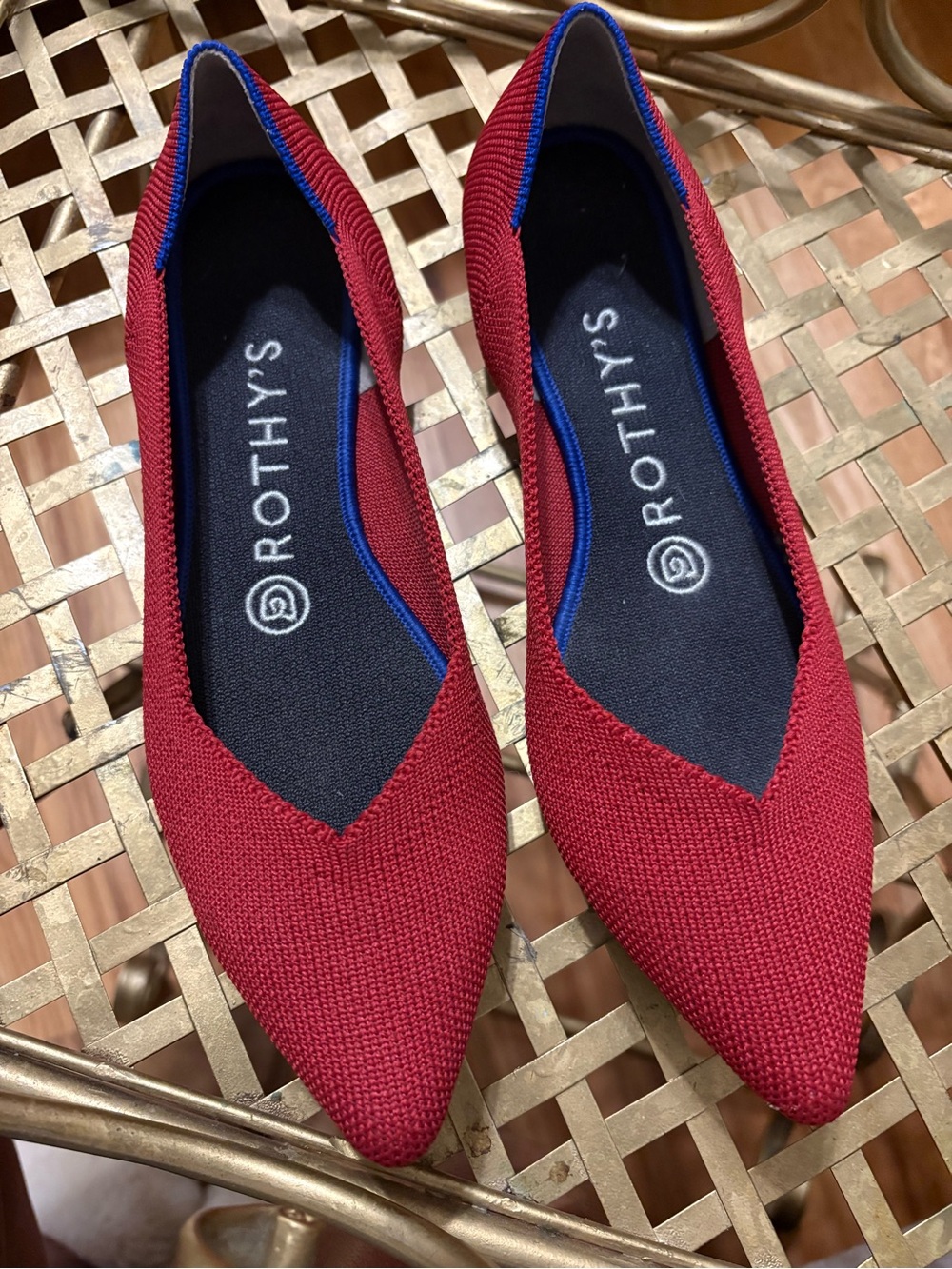 Rothy's Women's Pointed Knit Flats in Burgundy